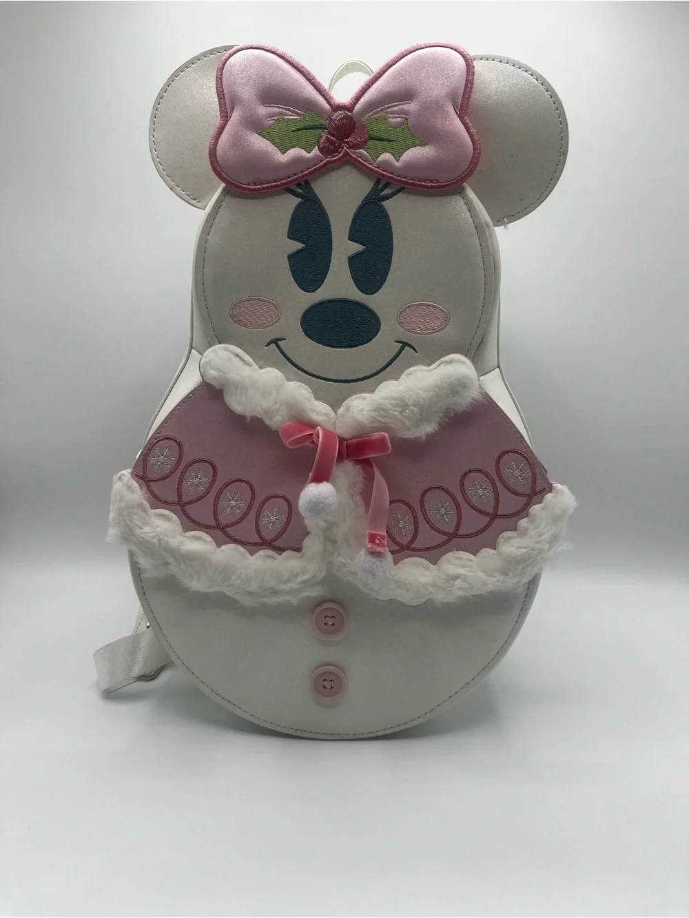 Kids Pink Bow Character Plush Backpack - Cute Holiday Design